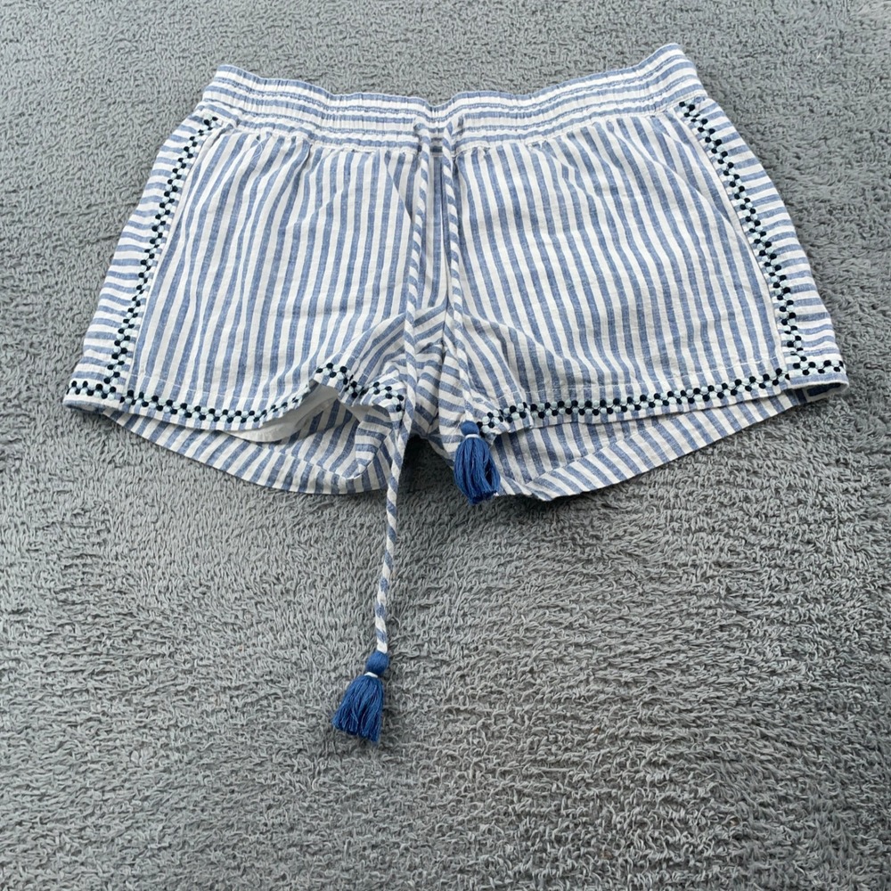 Vineyard Vines Shorts Womens Extra Small Blue Striped Tassel Summer Lightweight